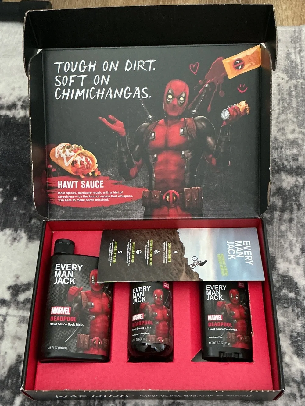 Every Man Jack x Marvel Deadpool Men’s Hair and Body Kit — Red Black